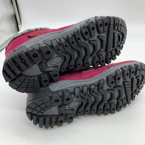 High-Top Boot Size 8 Burgundy & Purple Faux Fur Lined Fashion Shoes - Picture 7 of 11